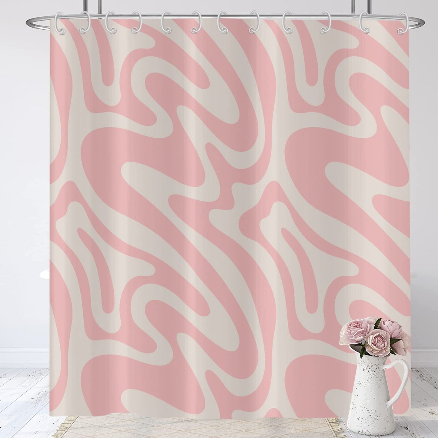 Pink shower curtain