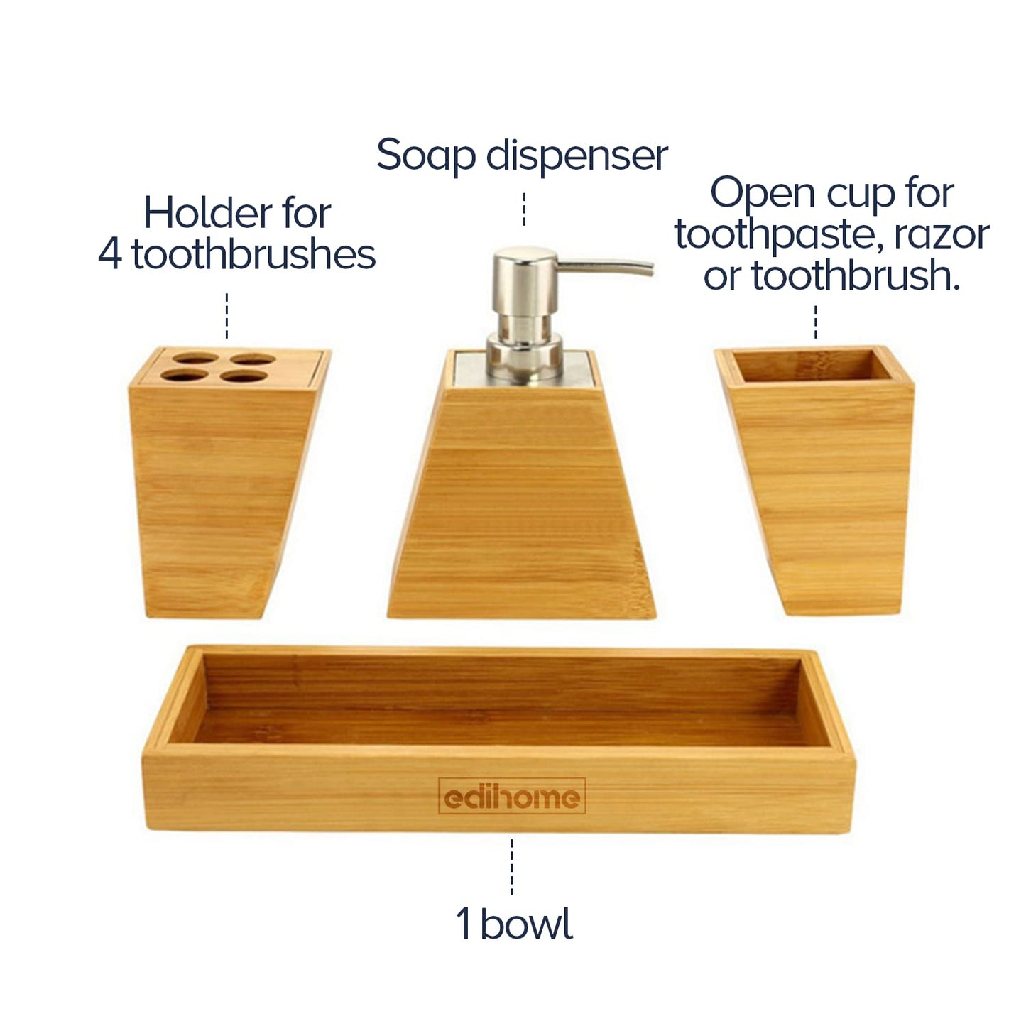 Wooden bathroom accessories