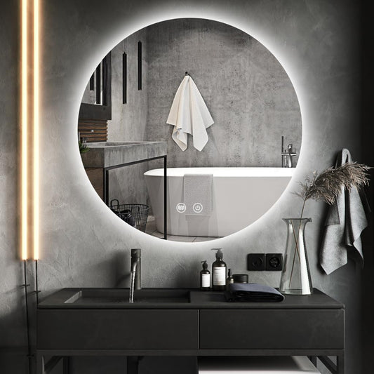 Round Bathroom Mirror Frameless with LED