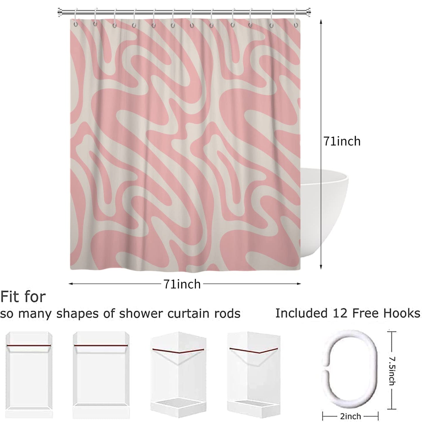 Pink shower curtain