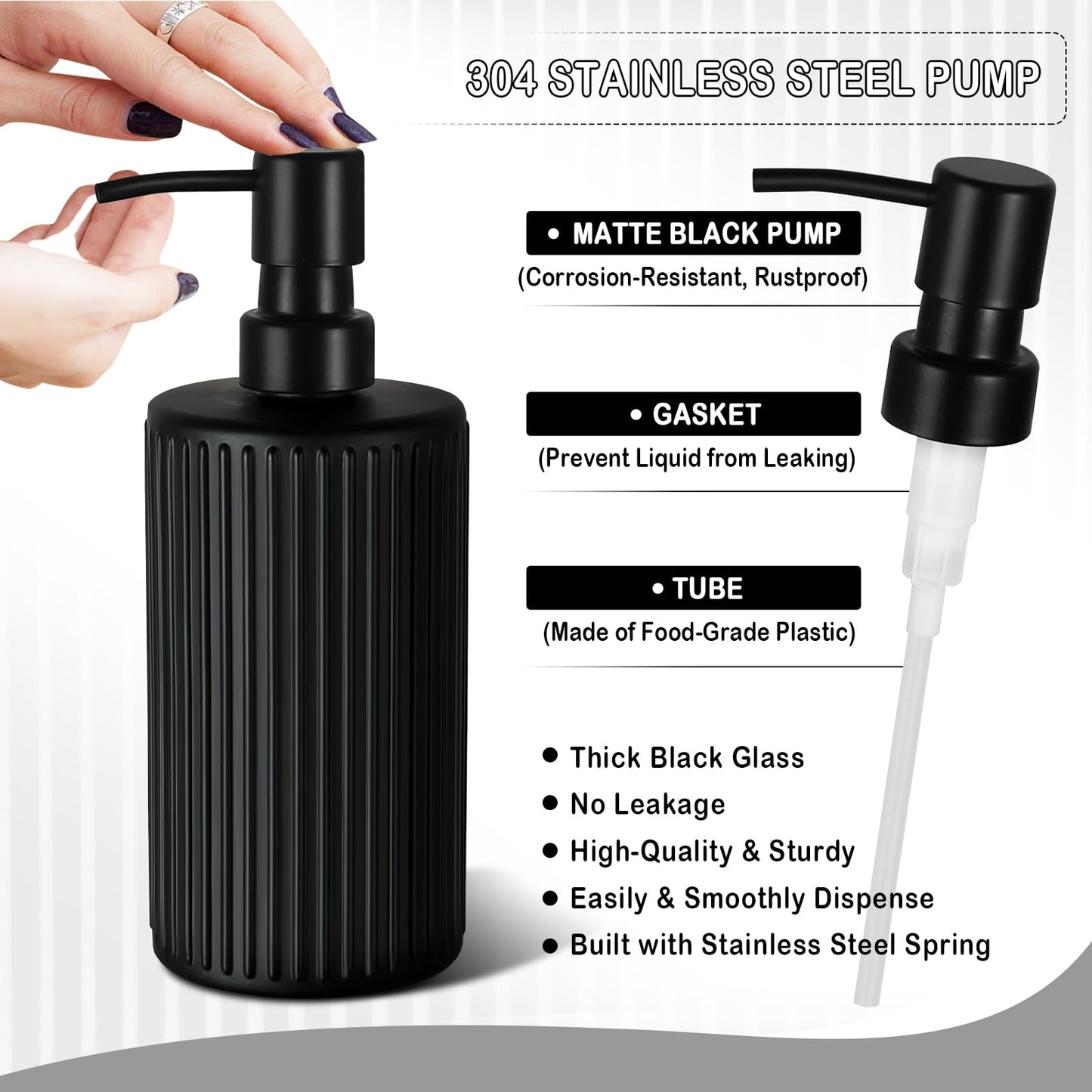 Matte black bathroom accessory set