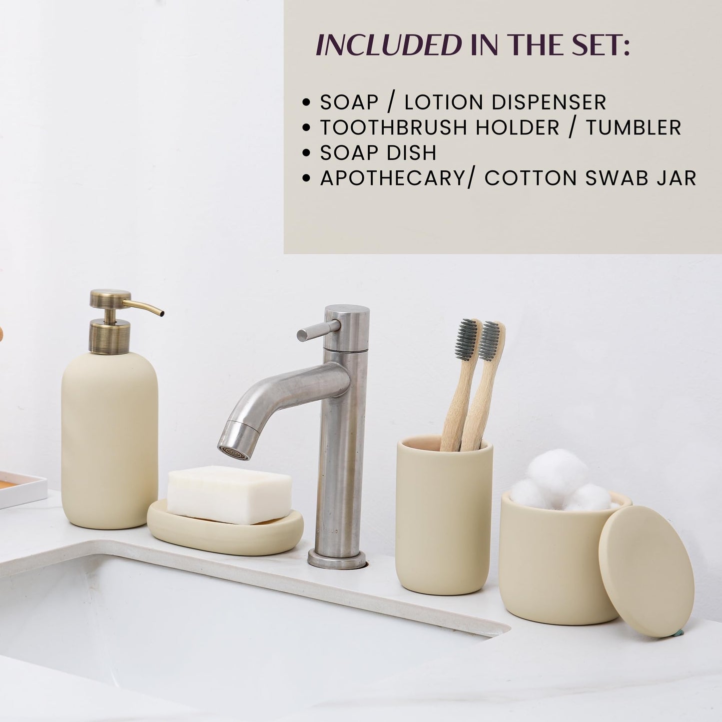 Ceramic Bathroom Accessory Set