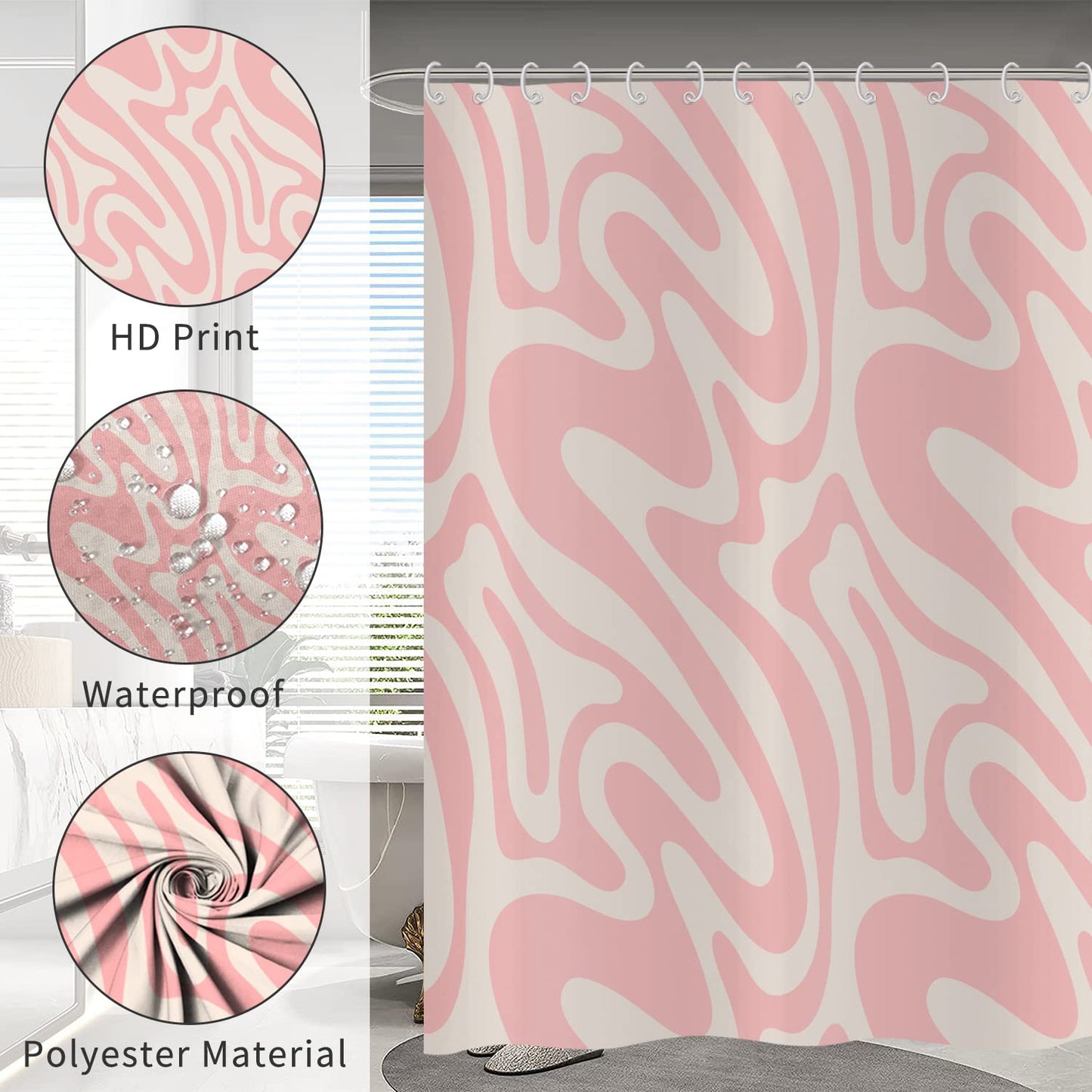 Pink shower curtain