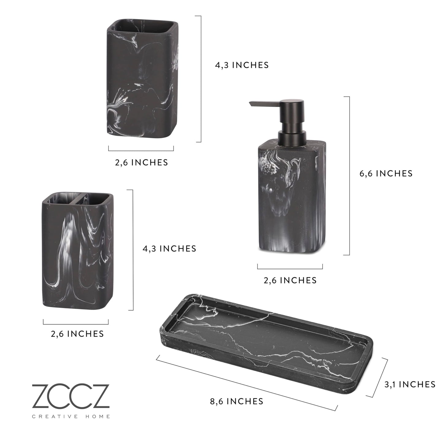 Bathroom Accessory Sets Black