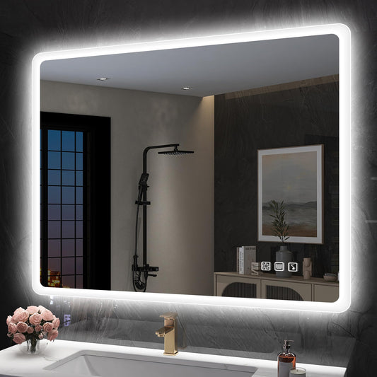 Bathroom mirror with LED lamp