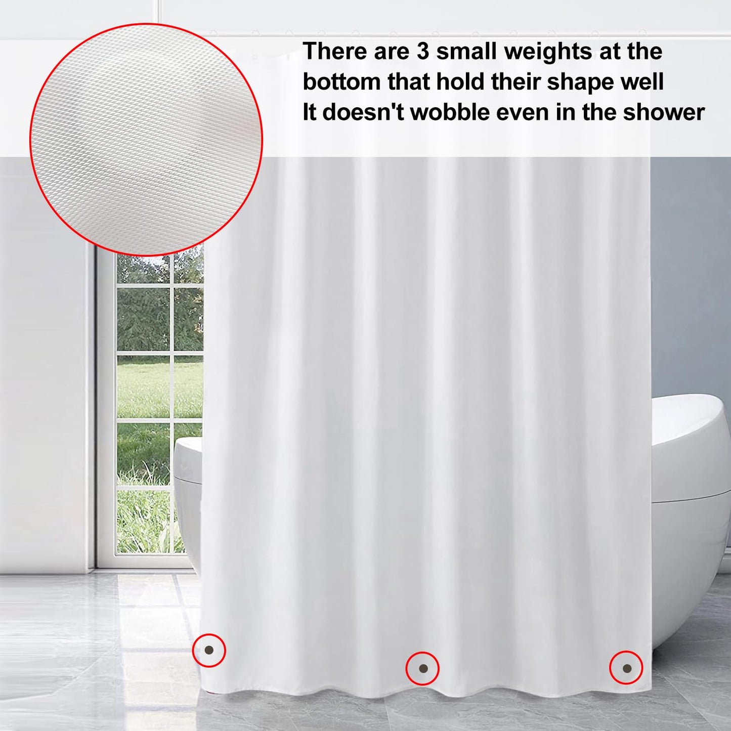 Bath curtain white