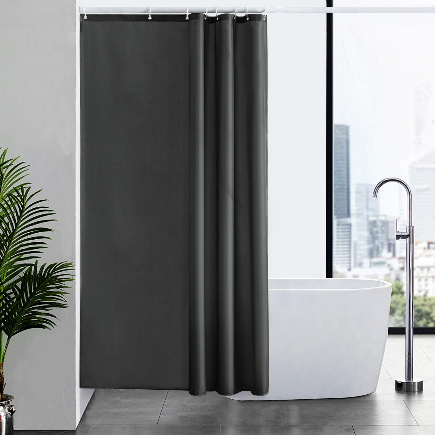 Small Shower Curtain Dark Grey