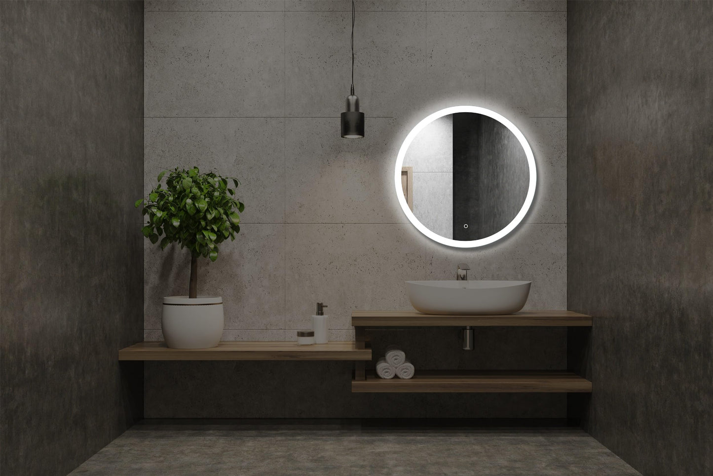 Round Bathroom Mirror LED Lighting