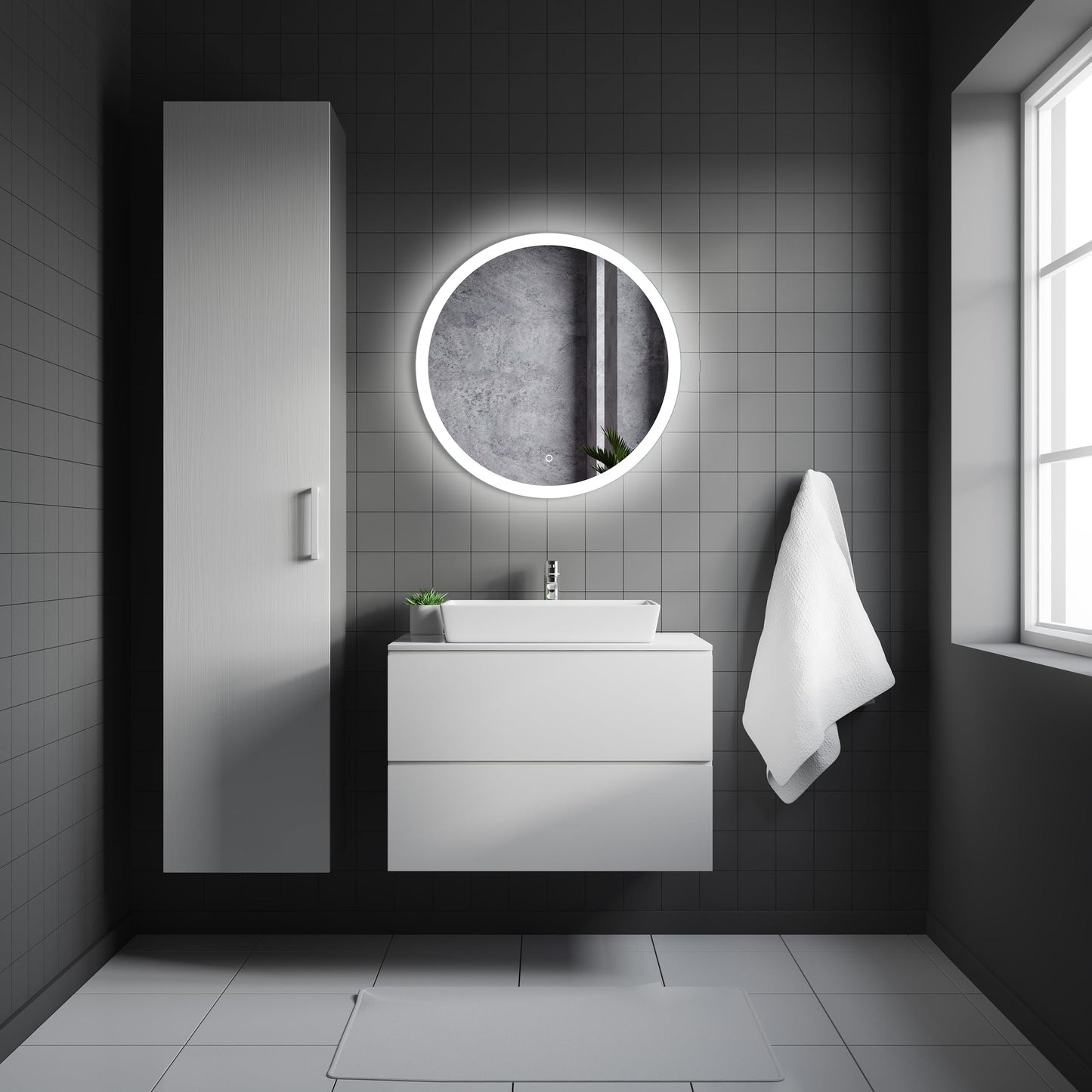 Round Bathroom Mirror LED Lighting